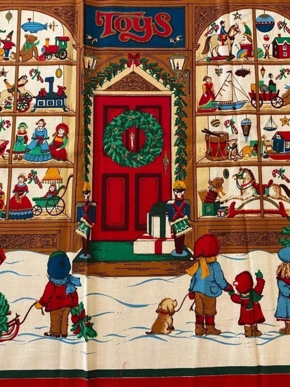 Vintage VIP Cranston Christmas Toy Shop Holiday Decor fabric
